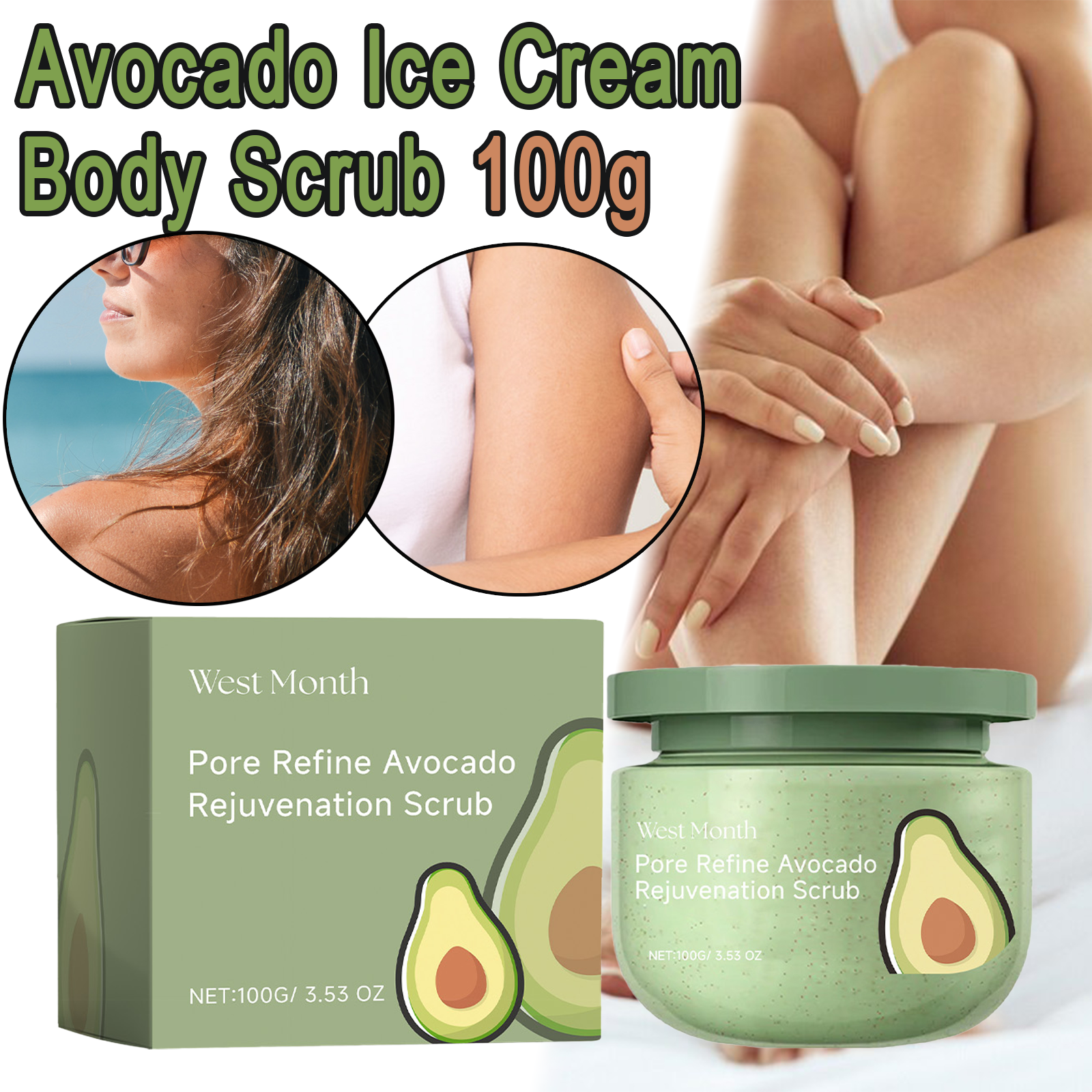 Avocado Ice Cream Body Scrub 1 – Luxury Glow Skincare Bewertung und Preis