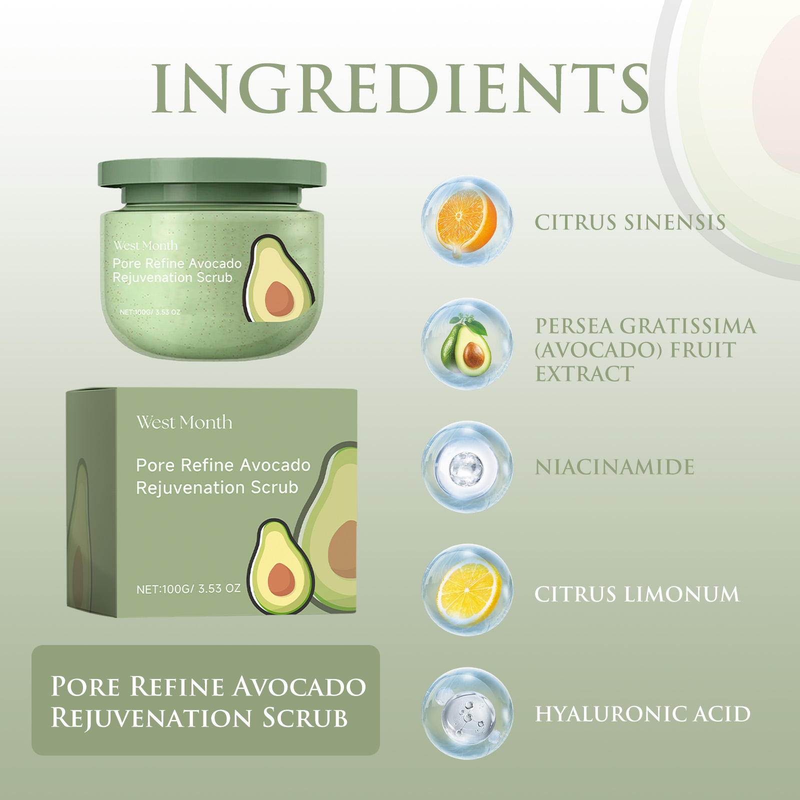 Avocado Ice Cream Body Scrub 1 – Luxury Glow Skincare Bewertung und Preis